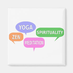 Yoga Spirituality Zen Meditation Speech Bubbles Magnet