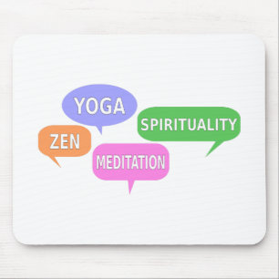 Yoga Spirituality Zen Meditation Speech Bubbles Mouse Pad