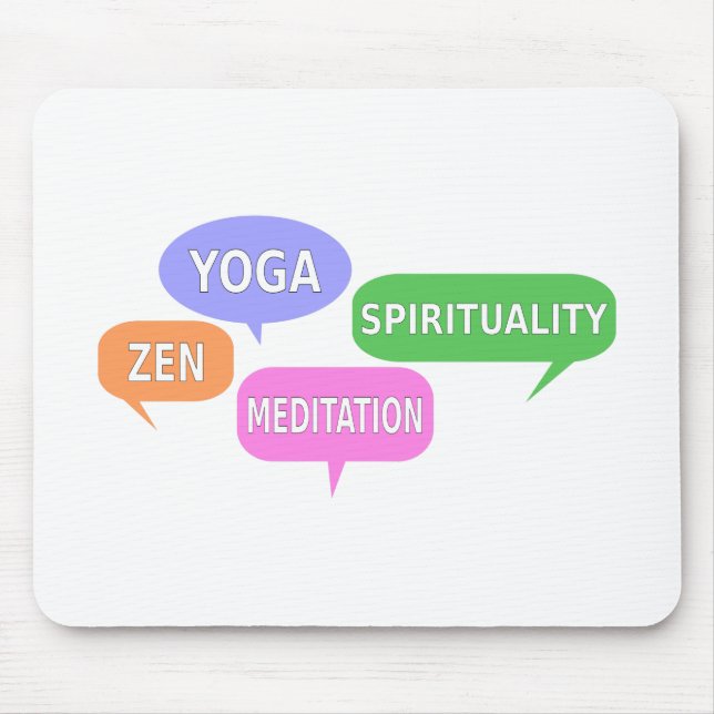 Yoga Spirituality Zen Meditation Speech Bubbles Mouse Pad (Front)
