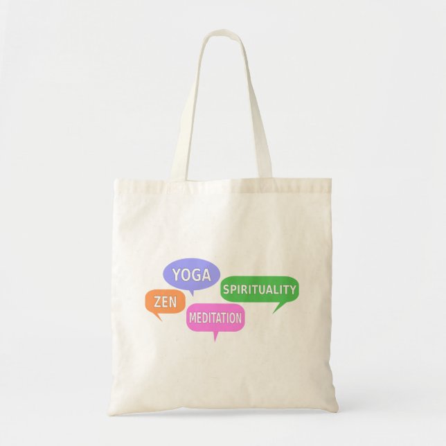 Yoga Spirituality Zen Meditation Speech Bubbles Tote Bag (Front)