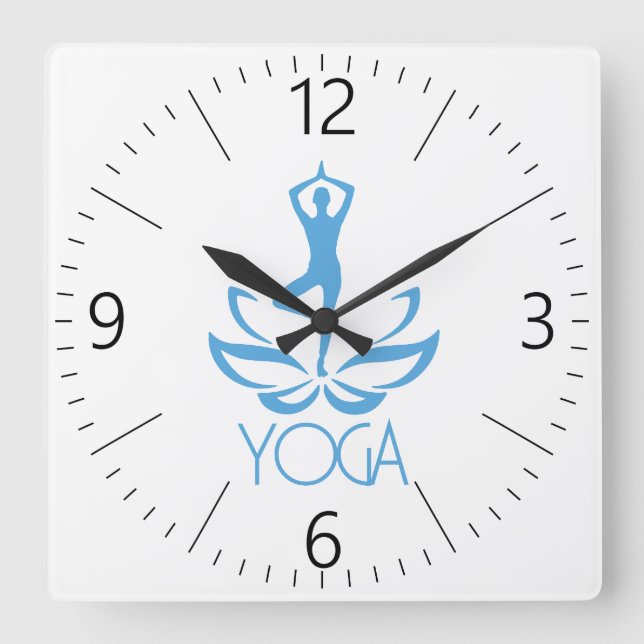 Yoga Square Wall Clock (Front)