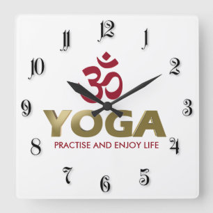 Yoga Square Wall Clock