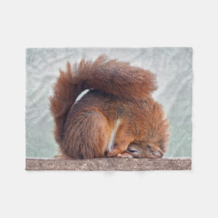 Yoga Squirrel Fleece Blanket