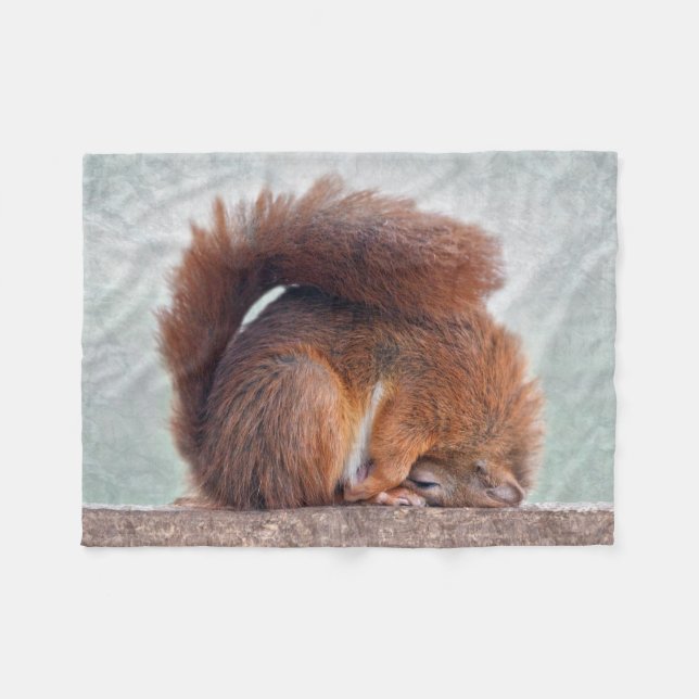 Yoga Squirrel Fleece Blanket (Front (Horizontal))