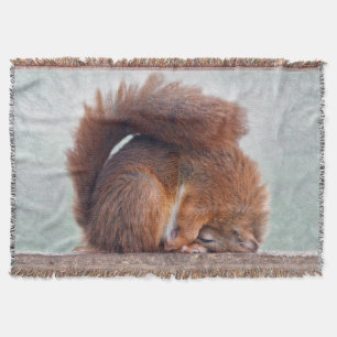 Yoga Squirrel Throw Blanket