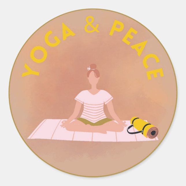 Yoga Sticker/Sticker with Inspiring Phrase Classic Round Sticker (Front)