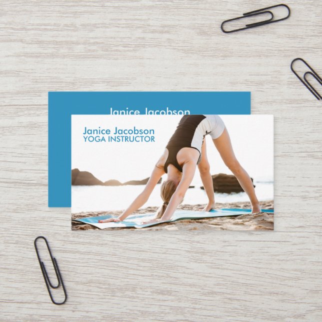 Yoga Stretch Fitness Business Cards (Front/Back In Situ)