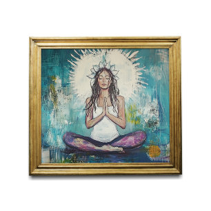 Yoga Studio Art - Meditation Pose - Prayer Art Poster