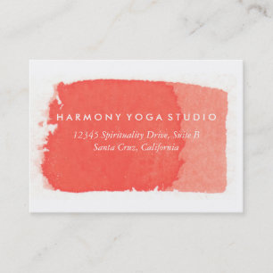 Yoga Studio Business Card Coral Brush Stroke