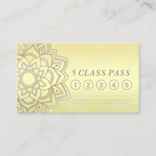 Yoga Studio Class Pass Black Gold Mandala Loyalty