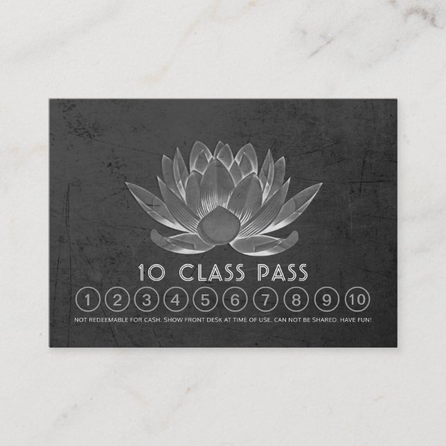 Yoga Studio Class Pass Loyalty Appointment Lotus Card (Front)