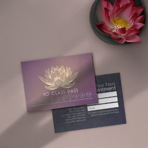 Yoga Studio Class Pass Loyalty Appointment Lotus Card