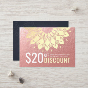 YOGA Studio Discount Coupon Loyalty Gold Mandala