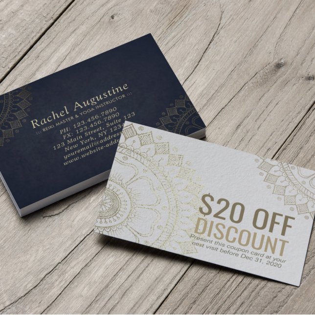 YOGA Studio Discount Coupon Loyalty Gold Mandala (Creator Uploaded)