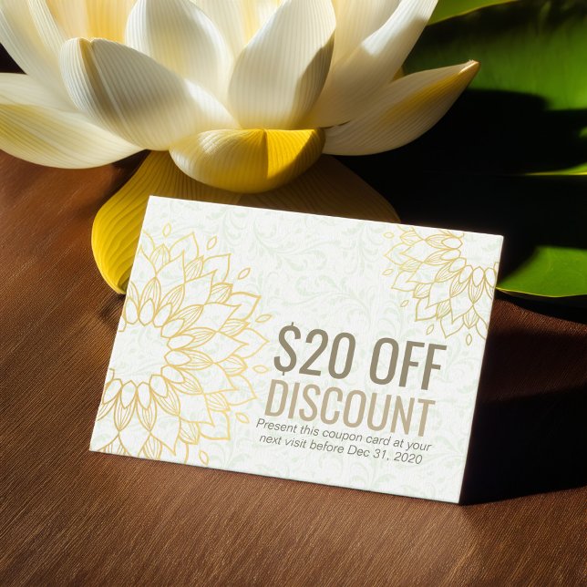 YOGA Studio Discount Coupon Loyalty Gold Mandala (Creator Uploaded)