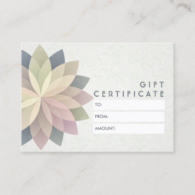 YOGA Studio Gift Certificate Colourful Mandala Sig (Front)