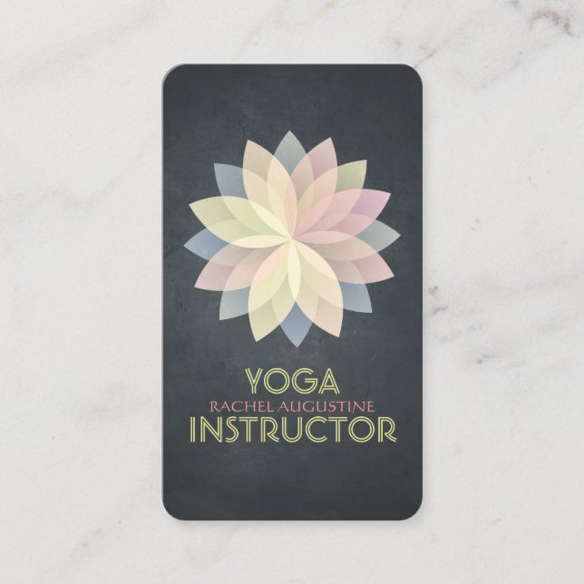 YOGA Studio Instructor Appointment Lotus Mandala Card (Front)