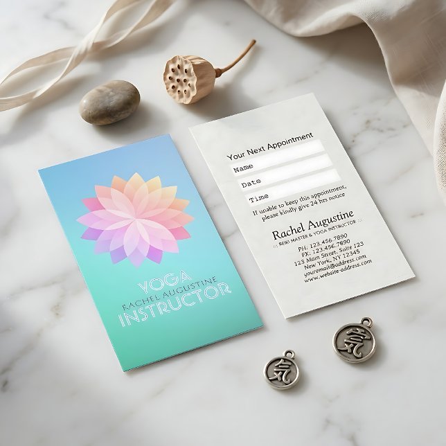 YOGA Studio Instructor Appointment Lotus Mandala Card (Creator Uploaded)