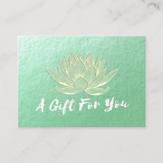 YOGA Studio Instructor Gift Certificate Gold Lotus (Front)