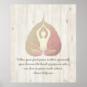 Yoga Studio Instructor Meditation Pose Bodhi Leaf Poster