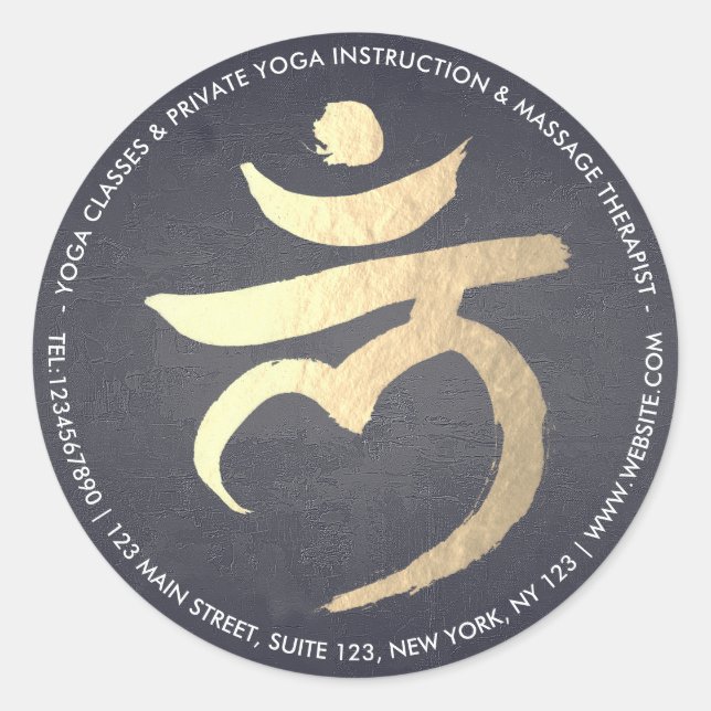 Yoga Studio Instructor Meditation Root Chakra Sign Classic Round Sticker (Front)