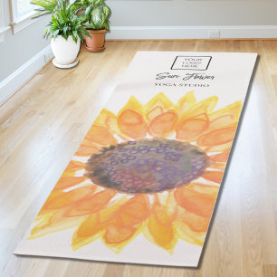 Yoga Studio Logo Sunflower  Mat