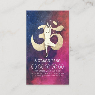 Yoga Studio Loyalty Class Pass Tree Pose OM Symbol Card
