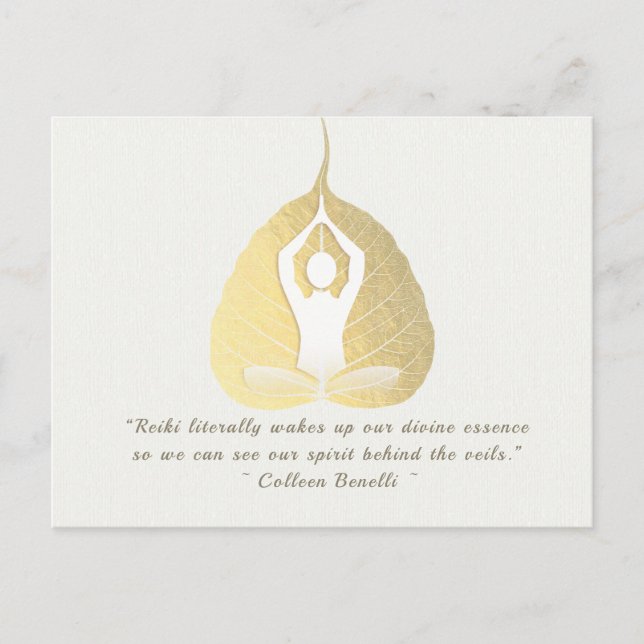 Yoga Studio Mediation Instructor Quotes Bodhi Leaf Postcard (Front)