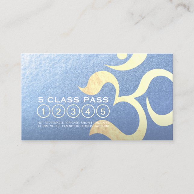 Yoga Studio Meditation Instructor 5 Class Pass OM Loyalty Card (Front)