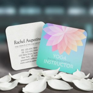 YOGA Studio Meditation Instructor Colourful Mandal Square Business Card