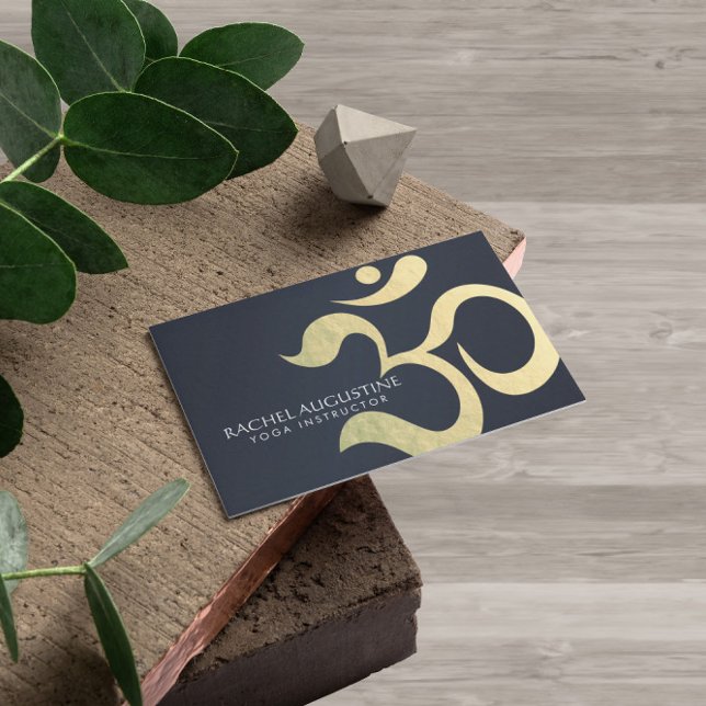 Yoga Studio Meditation Instructor Life Coach OM Business Card (Creator Uploaded)