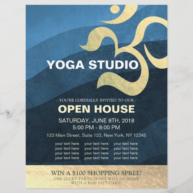 Yoga Studio Meditation Instructor Om Open House Fl Flyer (Front)