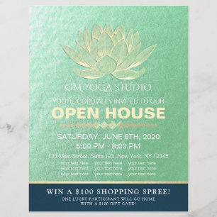 YOGA Studio Meditation Instructor Open House Lotus Flyer