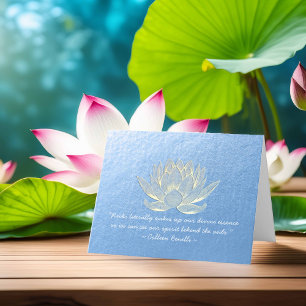 YOGA Studio Meditation Instructor Quote Gold Lotus Card