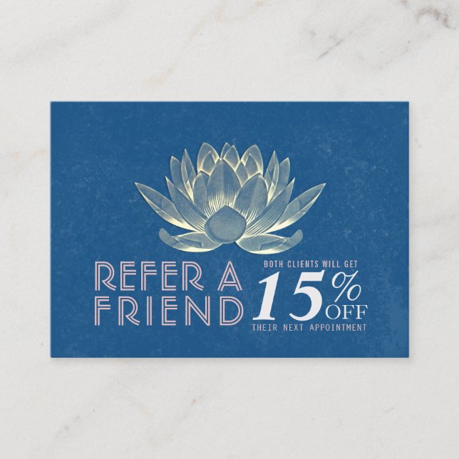 YOGA Studio Meditation Instructor Referral Lotus Card (Front)