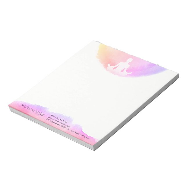 Yoga Studio Meditation Instructor Sukhasana Pose Notepad (Rotated)