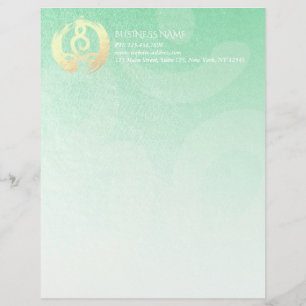 Yoga Studio Meditation Instructor Zen & OM Symbols Custom Letterhead