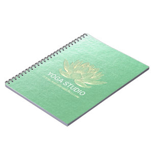 YOGA Studio Meditation Reiki Instructor Gold Lotus Notebook