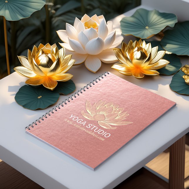 YOGA Studio Meditation Reiki Instructor Gold Lotus Notebook (Creator Uploaded)
