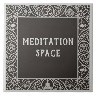 Yoga Studio Meditation Room Name Plaque Sign Ceramic Tile