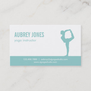 Yoga Studio Modern Business Card - Aqua