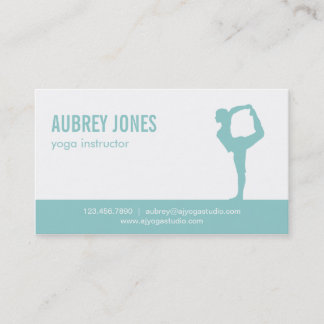 Yoga Studio Modern Business Card - Aqua