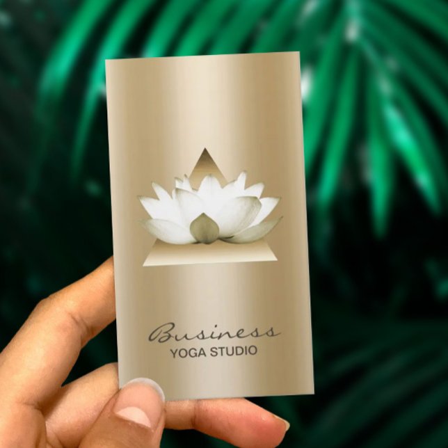 Yoga Studio Modern Gold Lotus Elegant Business Card (Creator Uploaded)