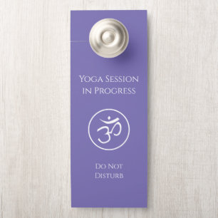 Yoga Studio Om Symbol Purple Do Not Disturb Door Hanger
