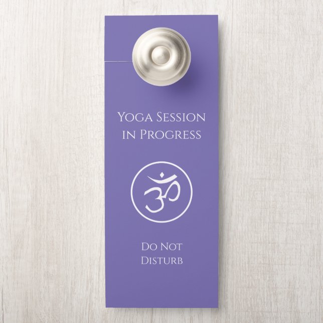 Yoga Studio Om Symbol Purple Do Not Disturb Door Hanger (On Knob)