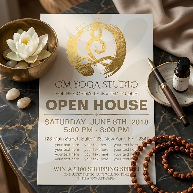 YOGA Studio Open House Meditation Posture Zen Sign Flyer (Creator Uploaded)