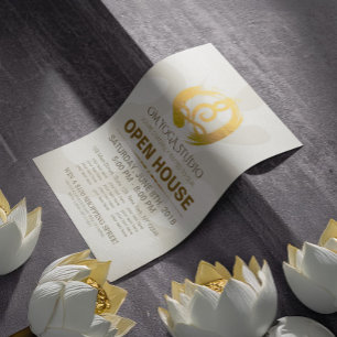 YOGA Studio Open House Meditation Posture Zen Sign Flyer