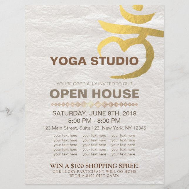 YOGA Studio Open House Meditation Root Chakra Sign Flyer (Front)