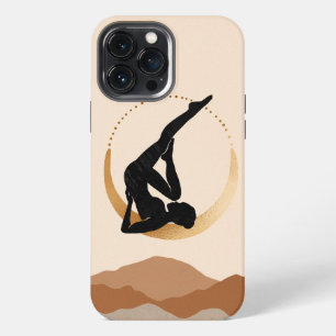 Yoga studio pose gold moon modern abstract zen iPhone 13 pro max case