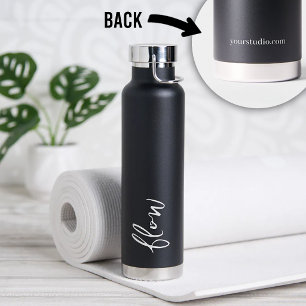 Yoga Studio Water Bottle Flow Script Black Custom